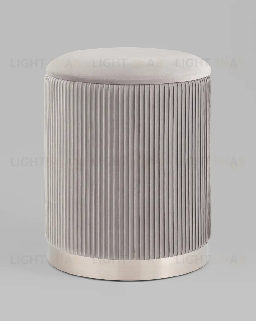 Пуф Шарлотта с ящиком серебро велюр серебристый УТ000039502