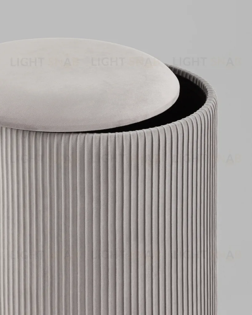 Пуф Шарлотта с ящиком серебро велюр серебристый УТ000039502