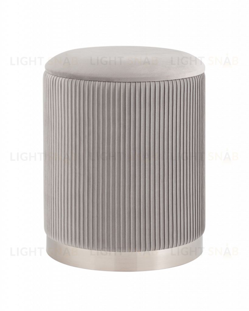 Пуф Шарлотта с ящиком серебро велюр серебристый УТ000039502