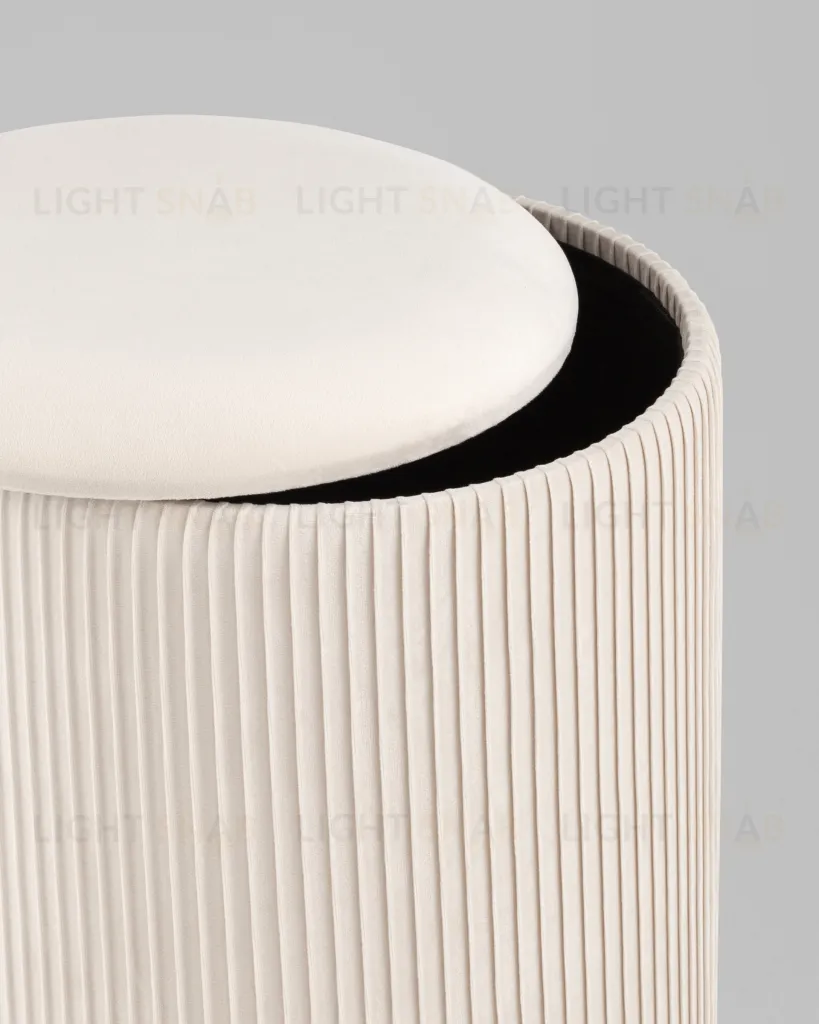 Пуф Шарлотта с ящиком серебро велюр бежевый УТ000039501