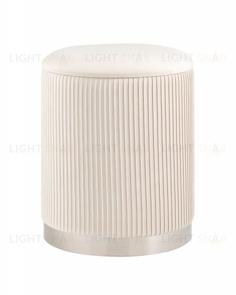 Пуф Шарлотта с ящиком серебро велюр бежевый УТ000039501