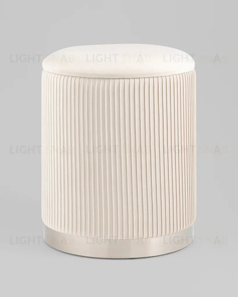 Пуф Шарлотта с ящиком серебро велюр бежевый УТ000039501