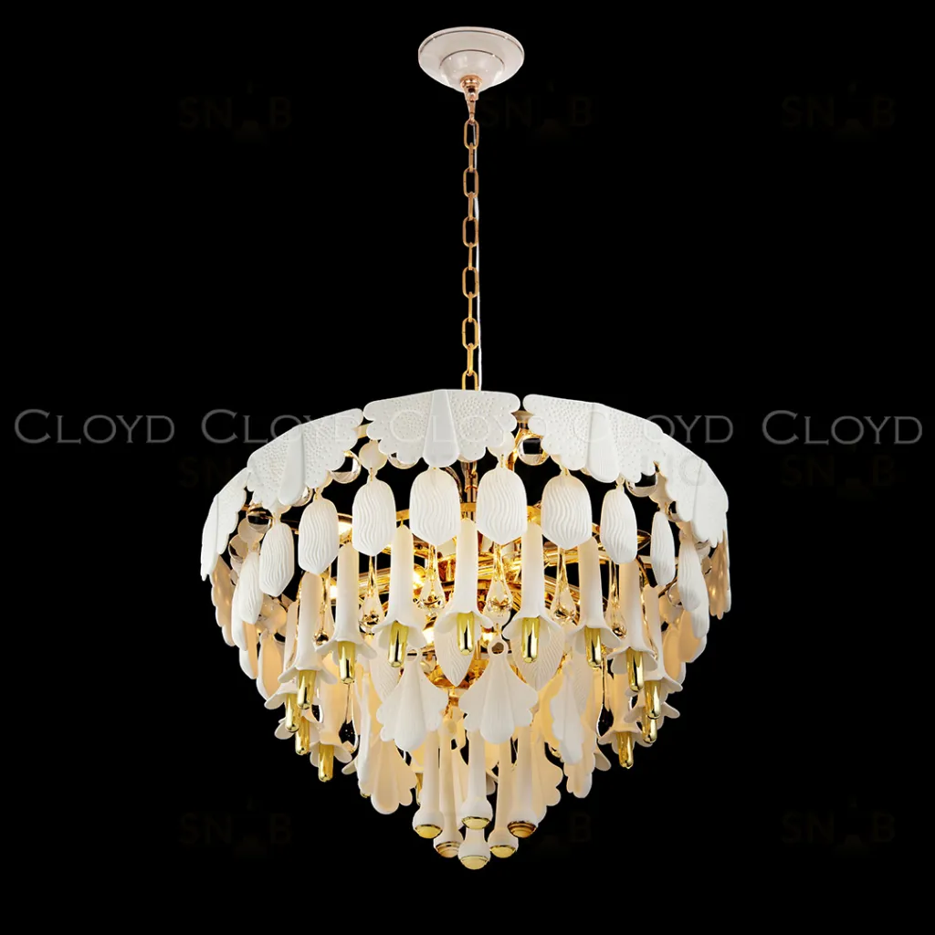  Люстра Cloyd PLINSE C12 / Ø61 см - керамика - золото (арт.11456)  11456