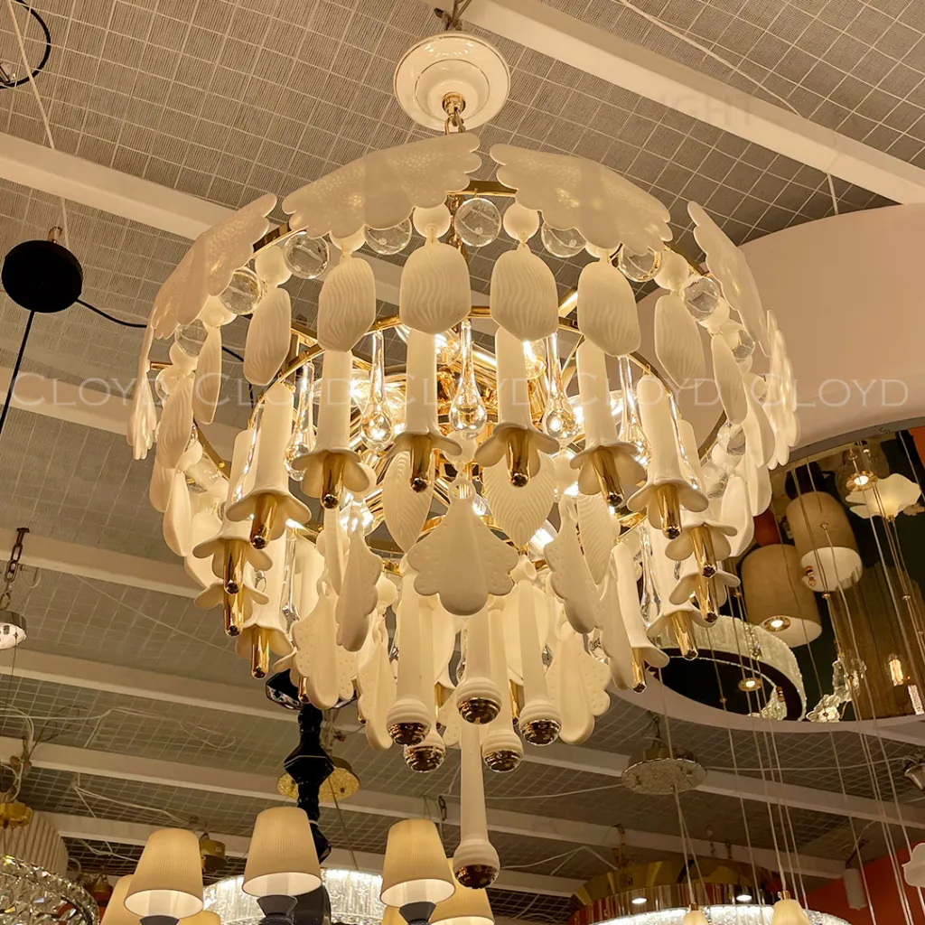  Люстра Cloyd PLINSE C12 / Ø61 см - керамика - золото (арт.11456)  11456