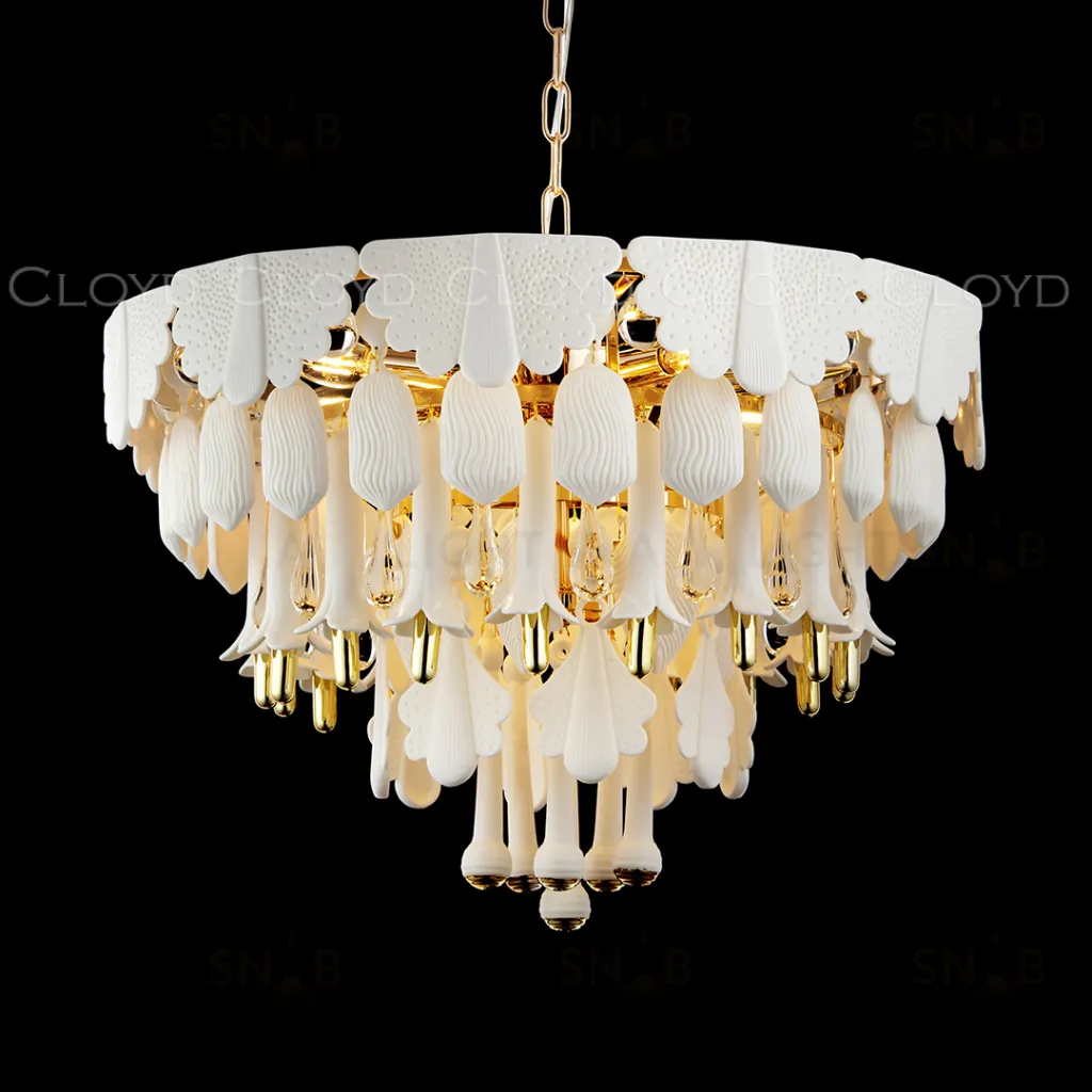  Люстра Cloyd PLINSE C12 / Ø61 см - керамика - золото (арт.11456)  11456