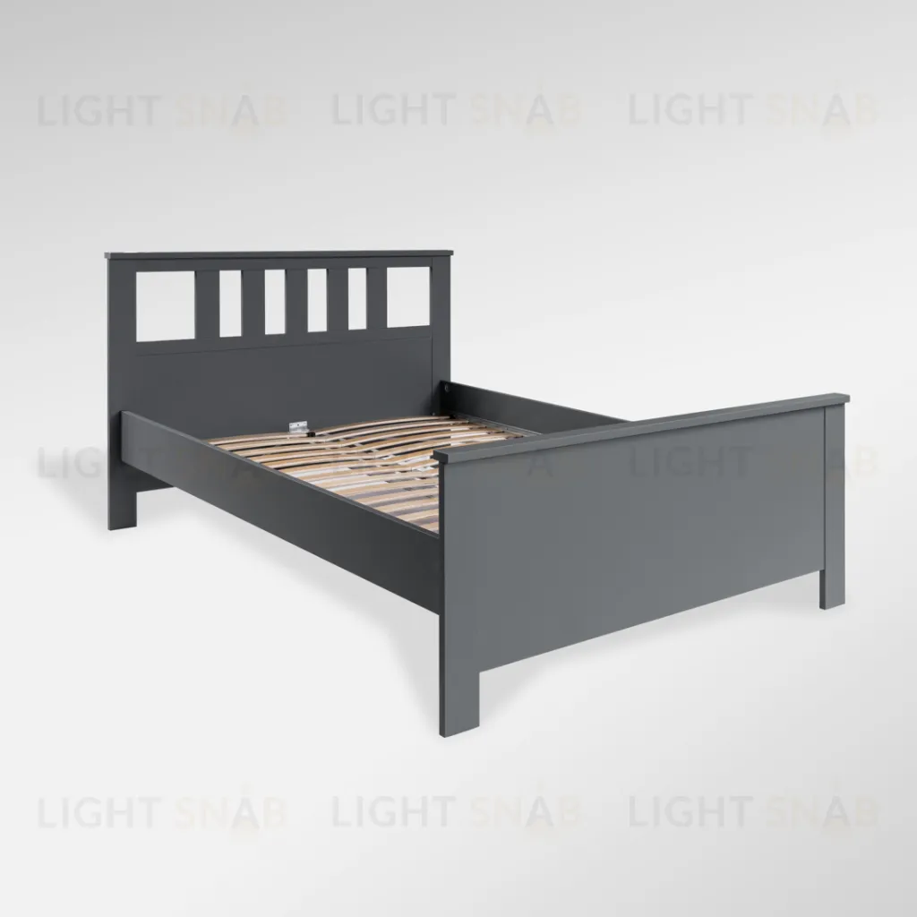 2.08.04.060.4 САГА кровать двойная 140х200 серая 2.08.04.060.4