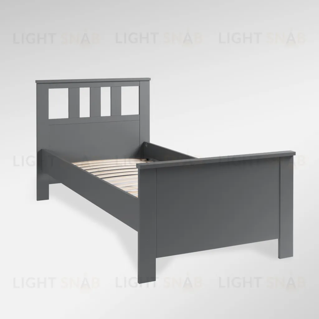 2.08.04.050.4 САГА кровать одинарная 90х200 серая 2.08.04.050.4
