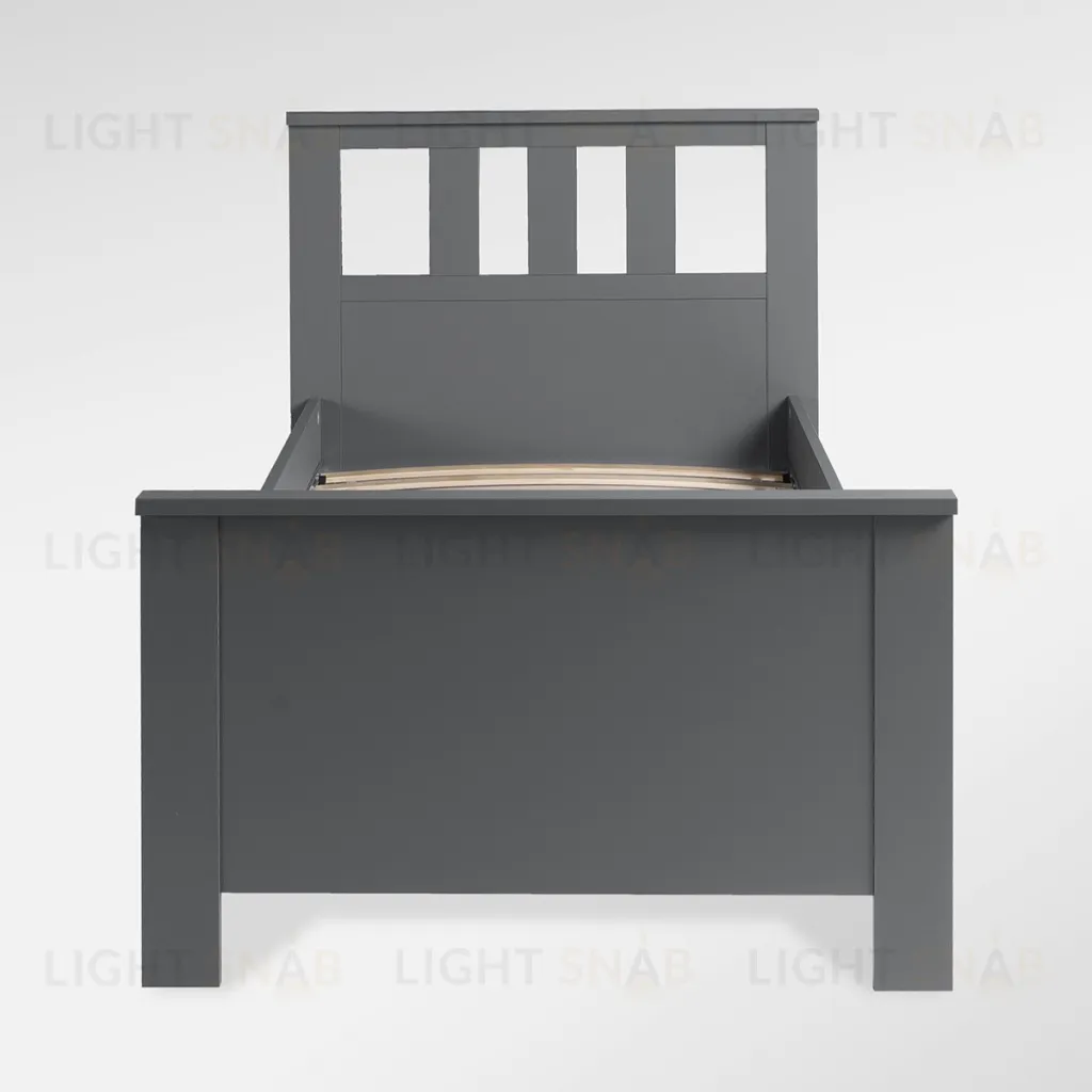 2.08.04.050.4 САГА кровать одинарная 90х200 серая 2.08.04.050.4