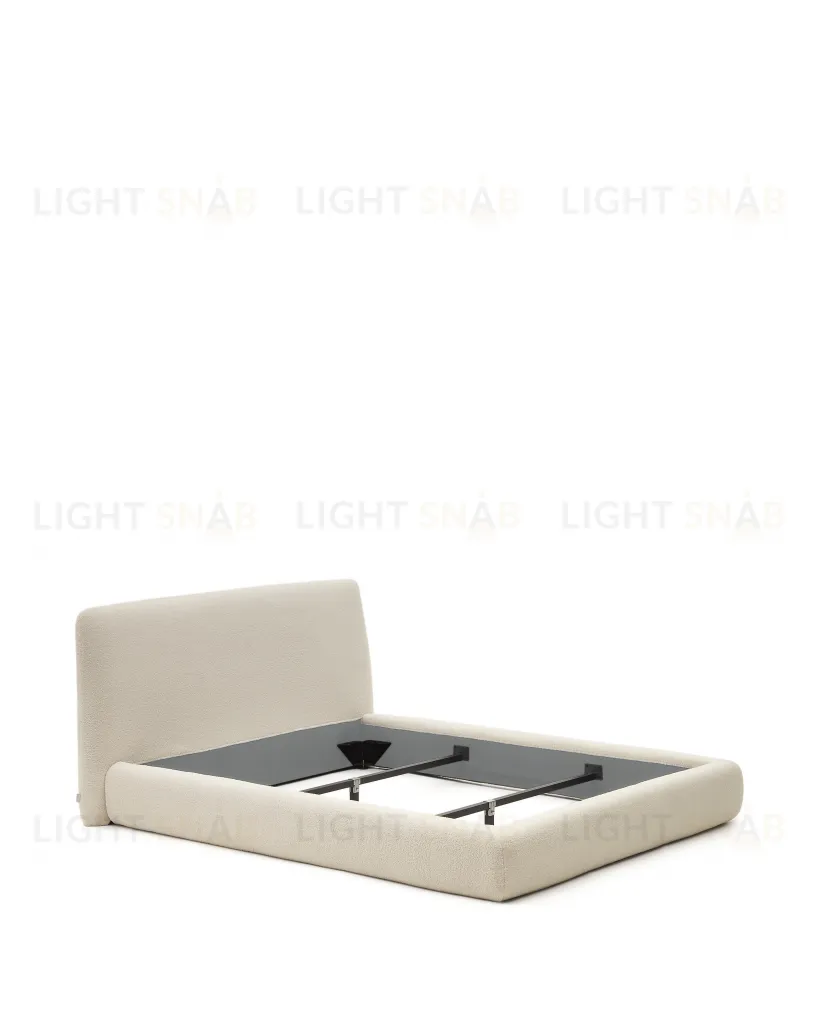 Кровать Martina со съемным бежевым чехлом из ткани букле под матрас 180 х 200 см 178492