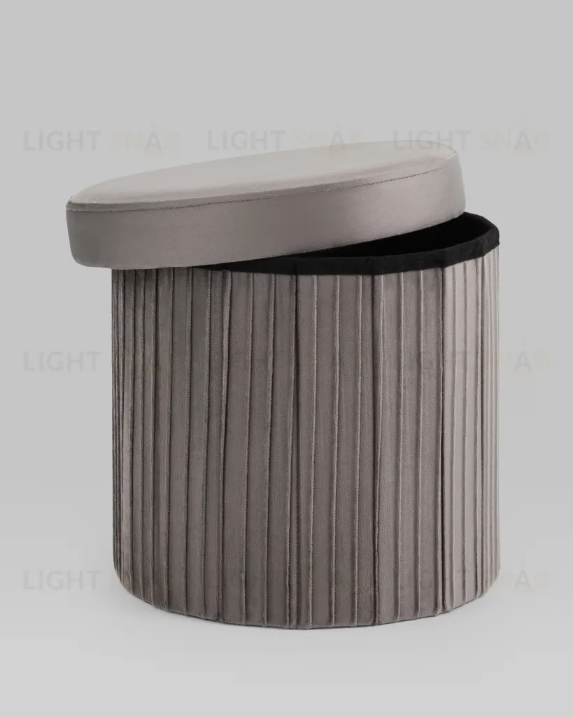 Пуф складной с ящиком Store Round антрацитовый УТ000038967