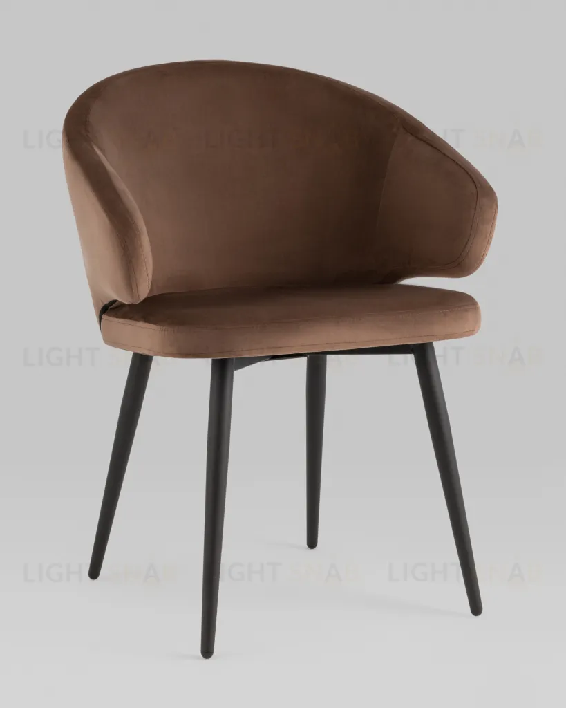Стул с подлокотниками Codo велюр коричневый УТ000039138