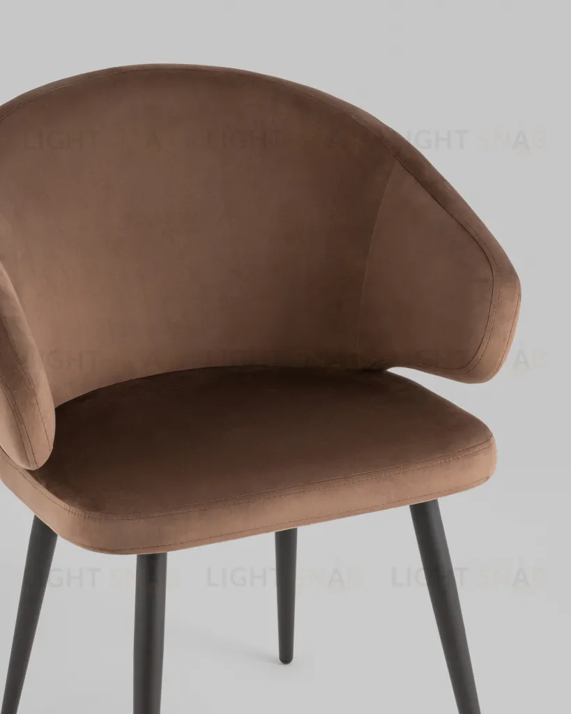 Стул с подлокотниками Codo велюр коричневый УТ000039138