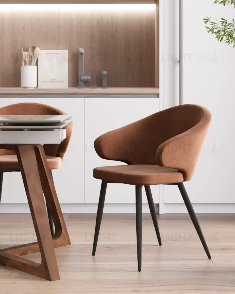 Стул с подлокотниками Codo велюр коричневый УТ000039138