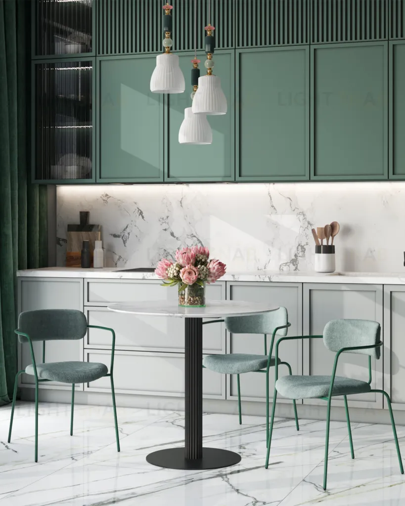 Стул Дженни букле зеленый каркас зеленый полуглянцевый муар УТ000039181