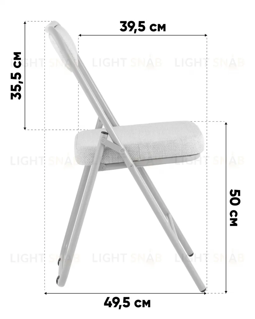 Складной стул Джонни велюр серый каркас черный матовый УТ000038735