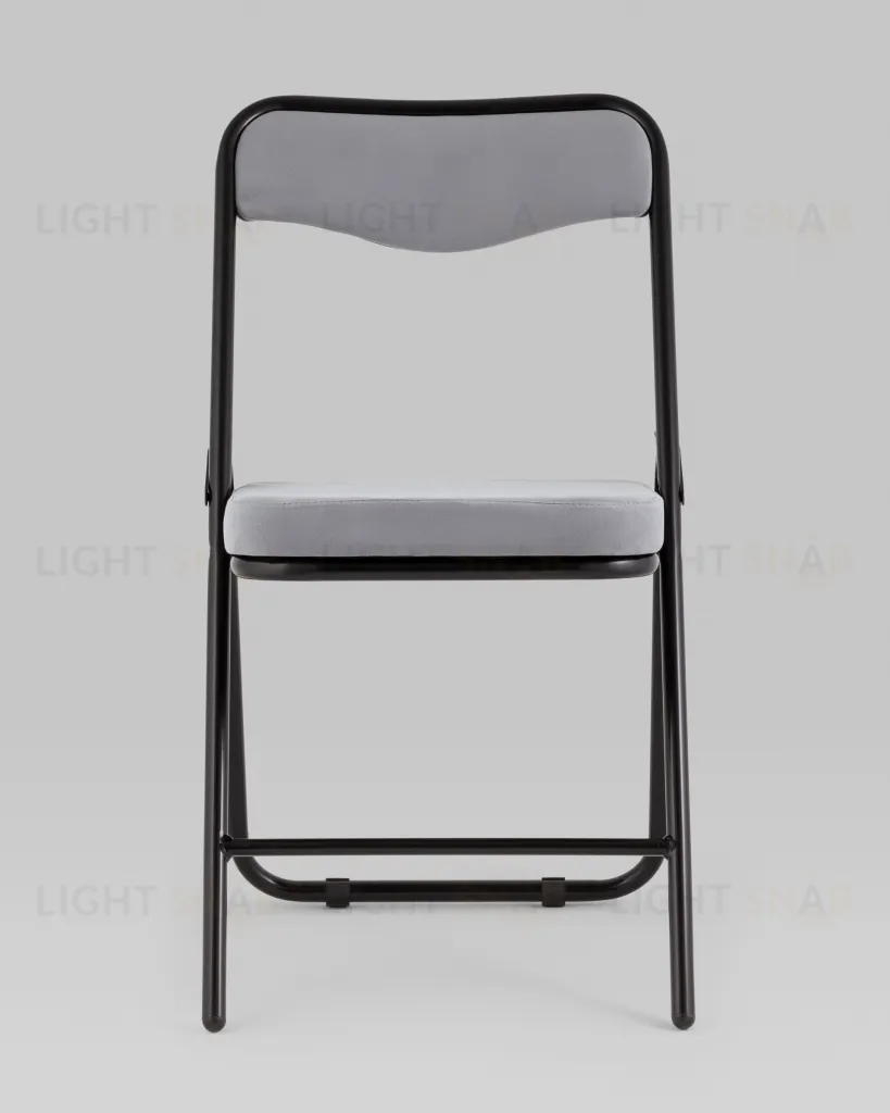 Складной стул Джонни велюр серый каркас черный матовый УТ000038735