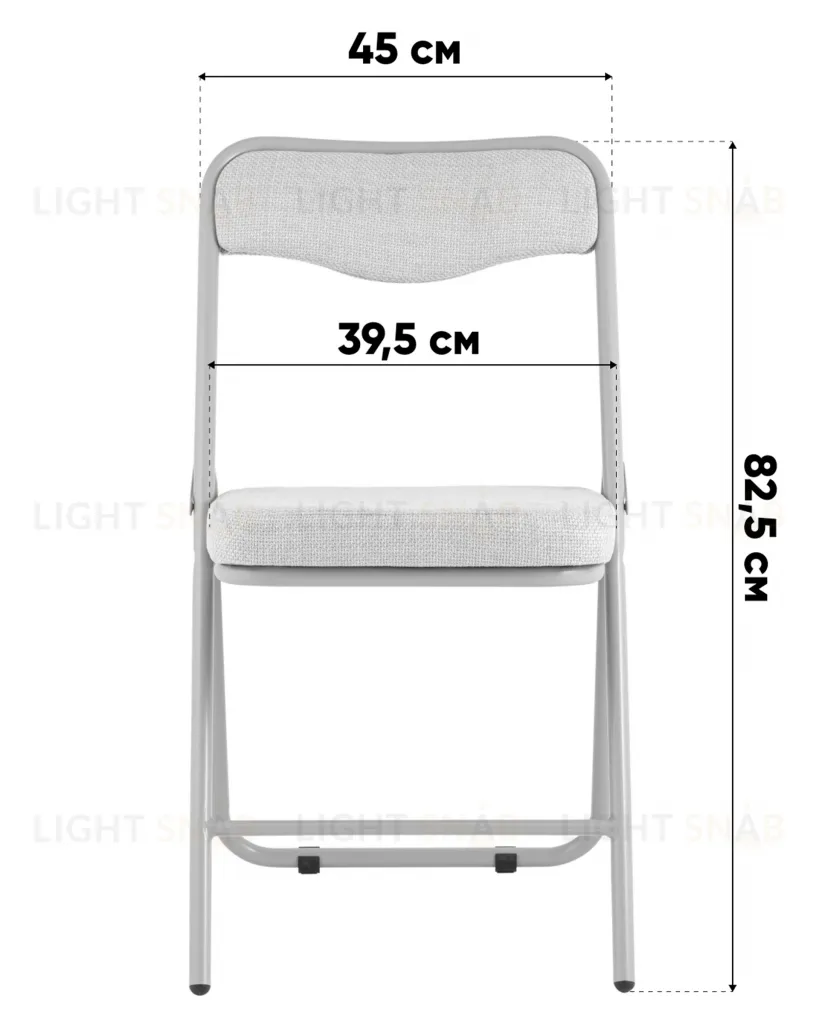 Складной стул Джонни велюр серый каркас черный матовый УТ000038735