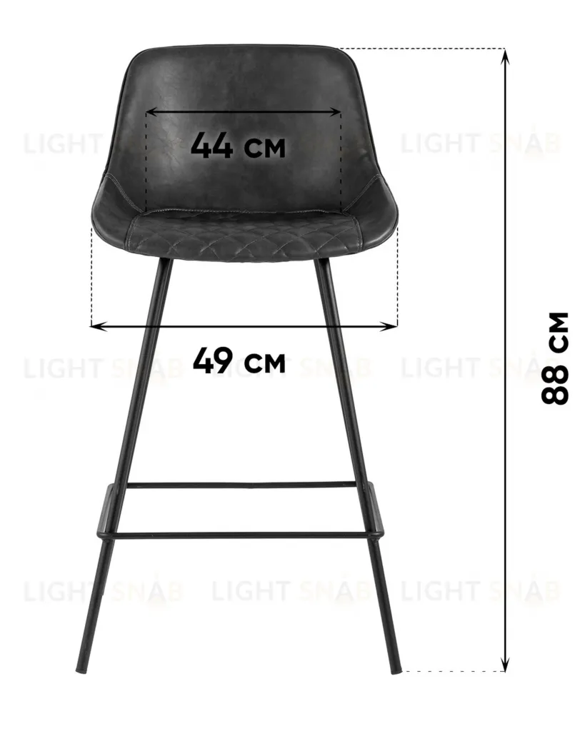 Стул барный TEXAS экокожа серый УТ000038913