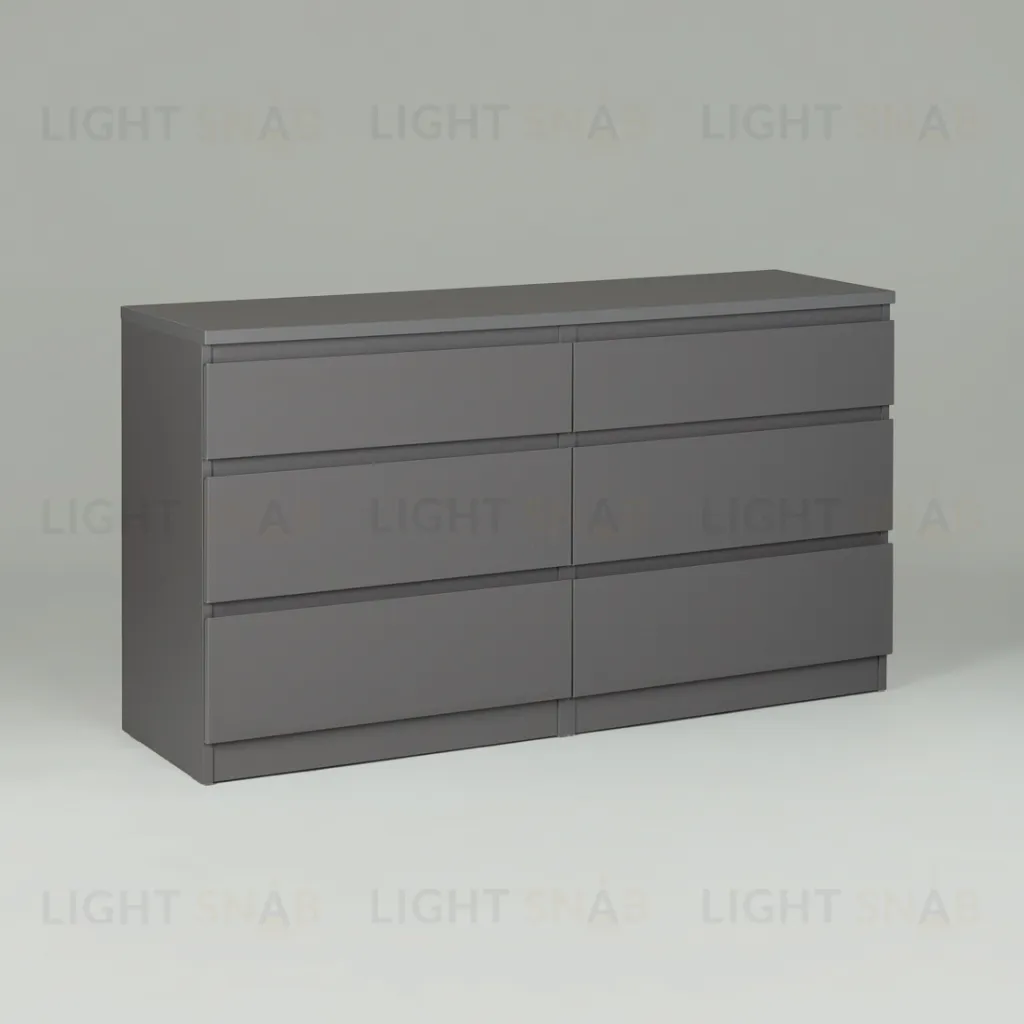 2.03.02.080.4 КАСТОР комод 6 ящиков RU серый 2.03.02.080.4