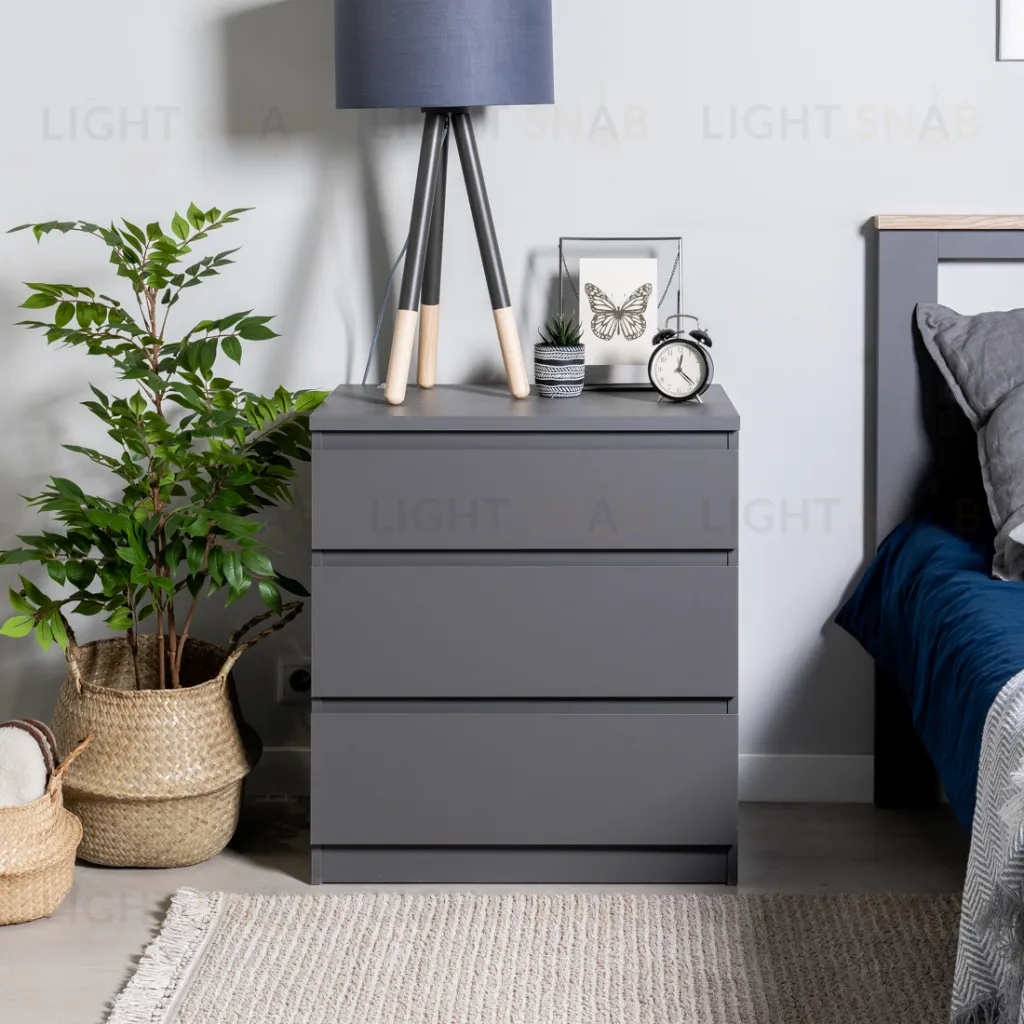 2.03.02.060.4 КАСТОР комод 3 ящика RU серый 2.03.02.060.4