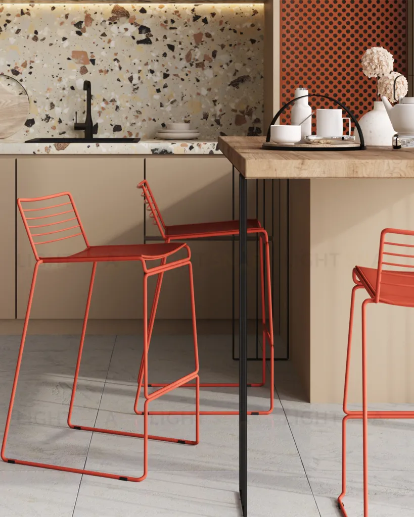 Стул полубарный Danny бордовый с подушкой УТ000038990