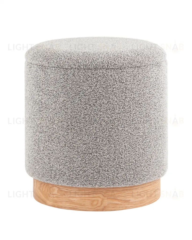 Пуф с ящиком Холли S букле серый УТ000038723