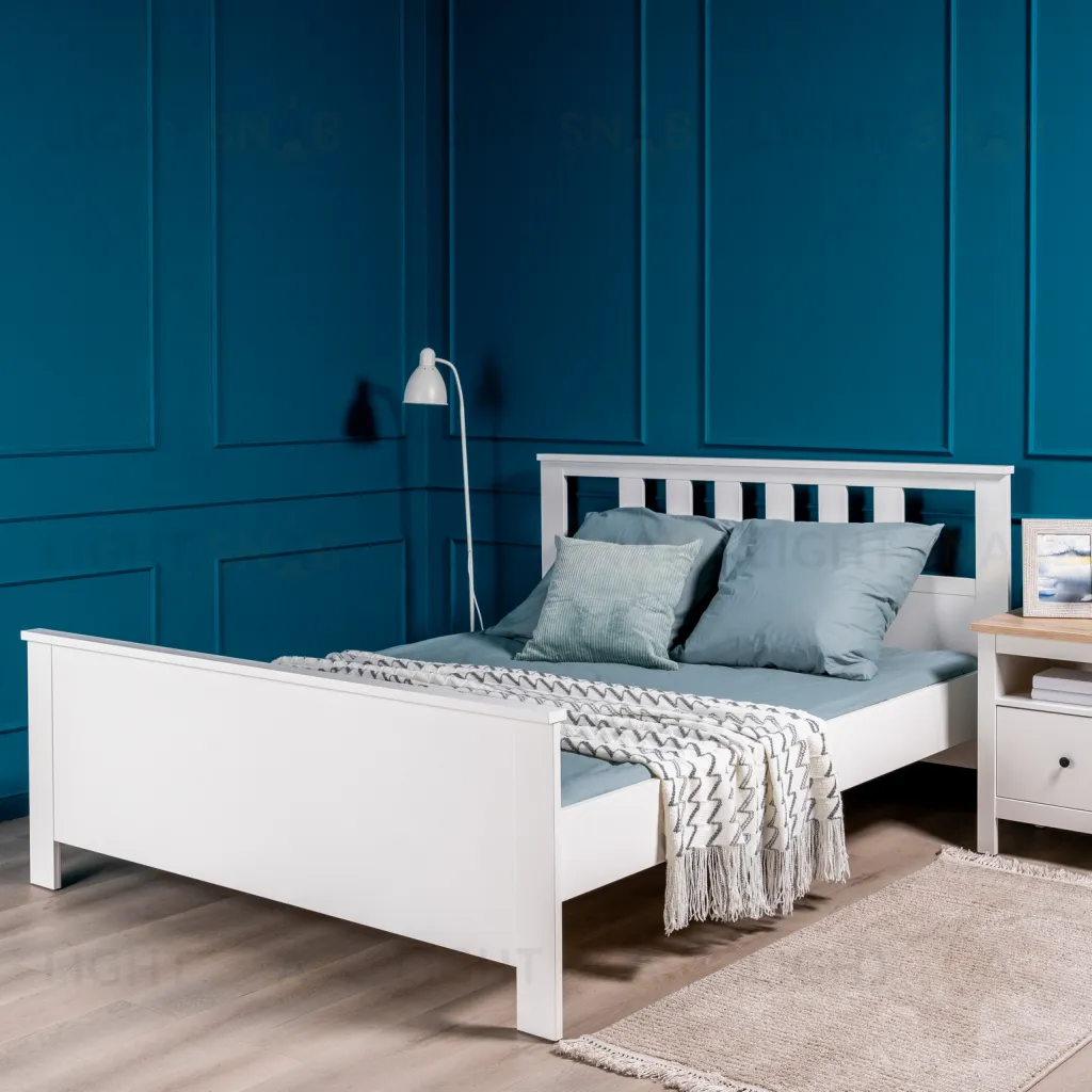 2.08.04.070.1 САГА кровать двойная 160х200 белая 2.08.04.070.1