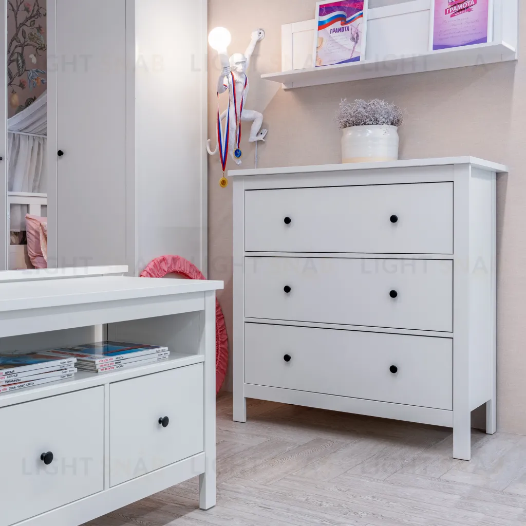 2.08.02.020.1 САГА комод 3 ящика белый 2.08.02.020.1