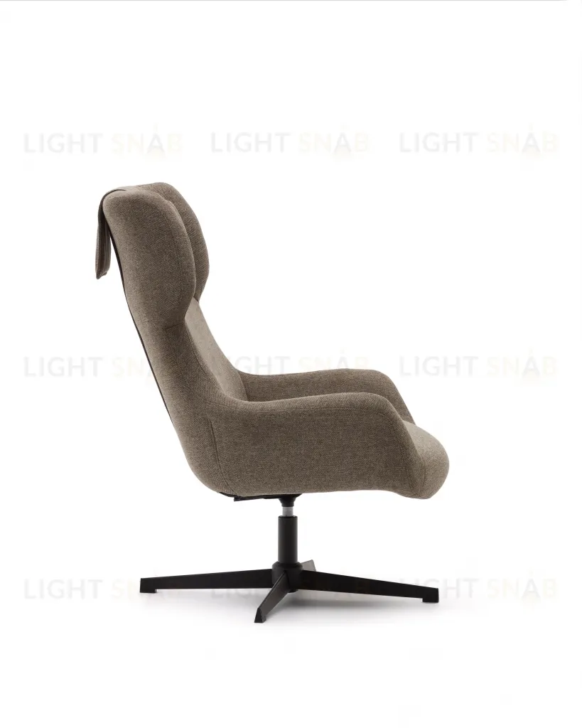 Zalina Вращающееся кресло с подлокотниками из светло-коричневой синели 178408