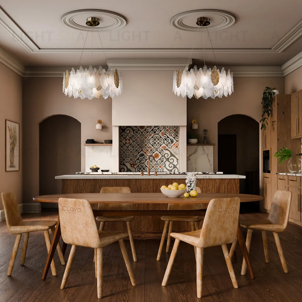  Люстра Cloyd SENEGAL-B C6 / Ø50 см - с золотыми листьями - золото (арт.11170)  11170