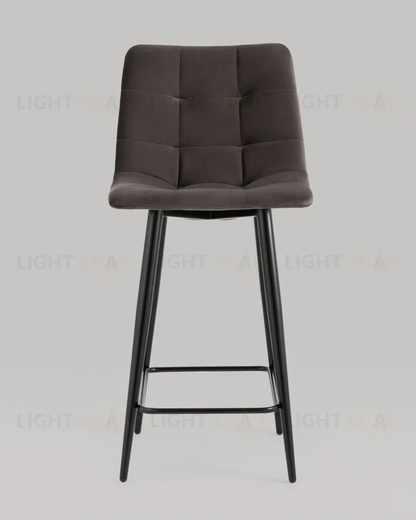 Стул полубарный Джанго велюр пепельно-серый высота сиденья 60 см УТ000036033