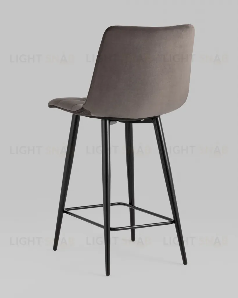 Стул полубарный Джанго велюр пепельно-серый высота сиденья 60 см УТ000036033