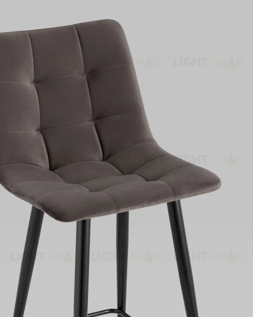 Стул полубарный Джанго велюр пепельно-серый высота сиденья 60 см УТ000036033
