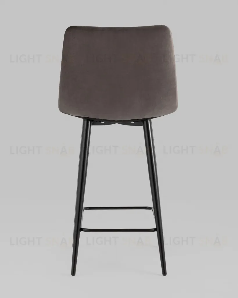 Стул полубарный Джанго велюр пепельно-серый высота сиденья 60 см УТ000036033