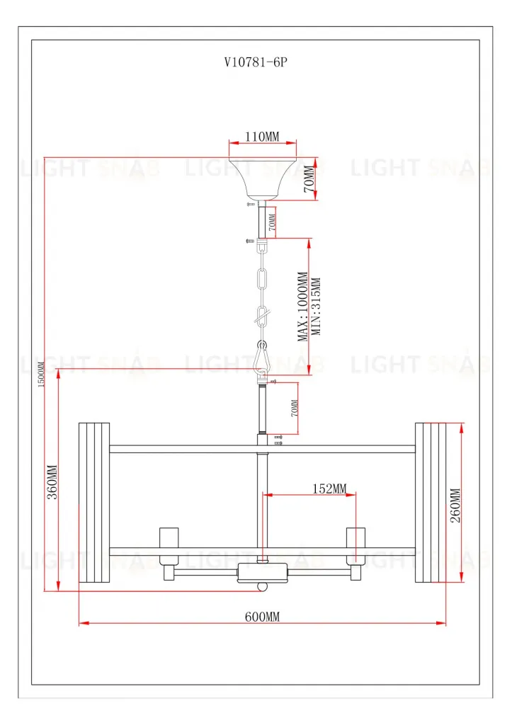 Люстра подвесная Moderli V10781-6P Monte УТ000037870