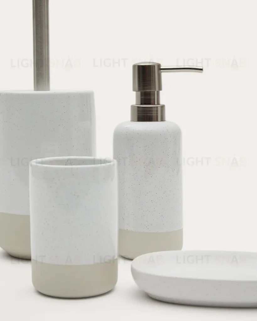 Selis Дозатор для мыла из керамики бежевого и белого цвета 190103