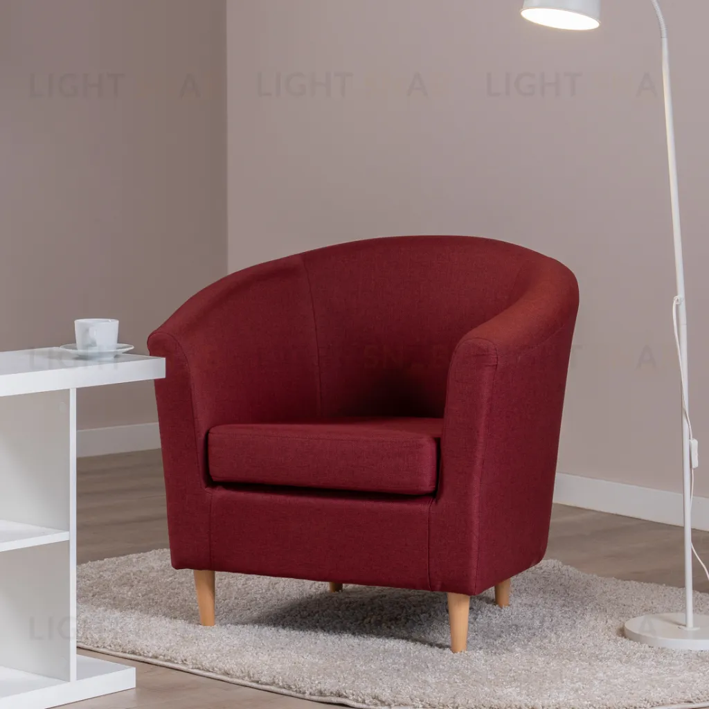 Кресло для отдыха Тунне бордовое, ткань рогожка TUNACH TW09