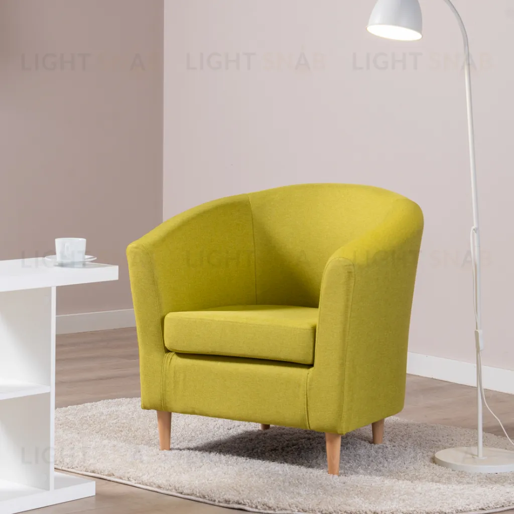 Кресло для отдыха Тунне жёлто-зелёное, ткань рогожка TUNACH TW11