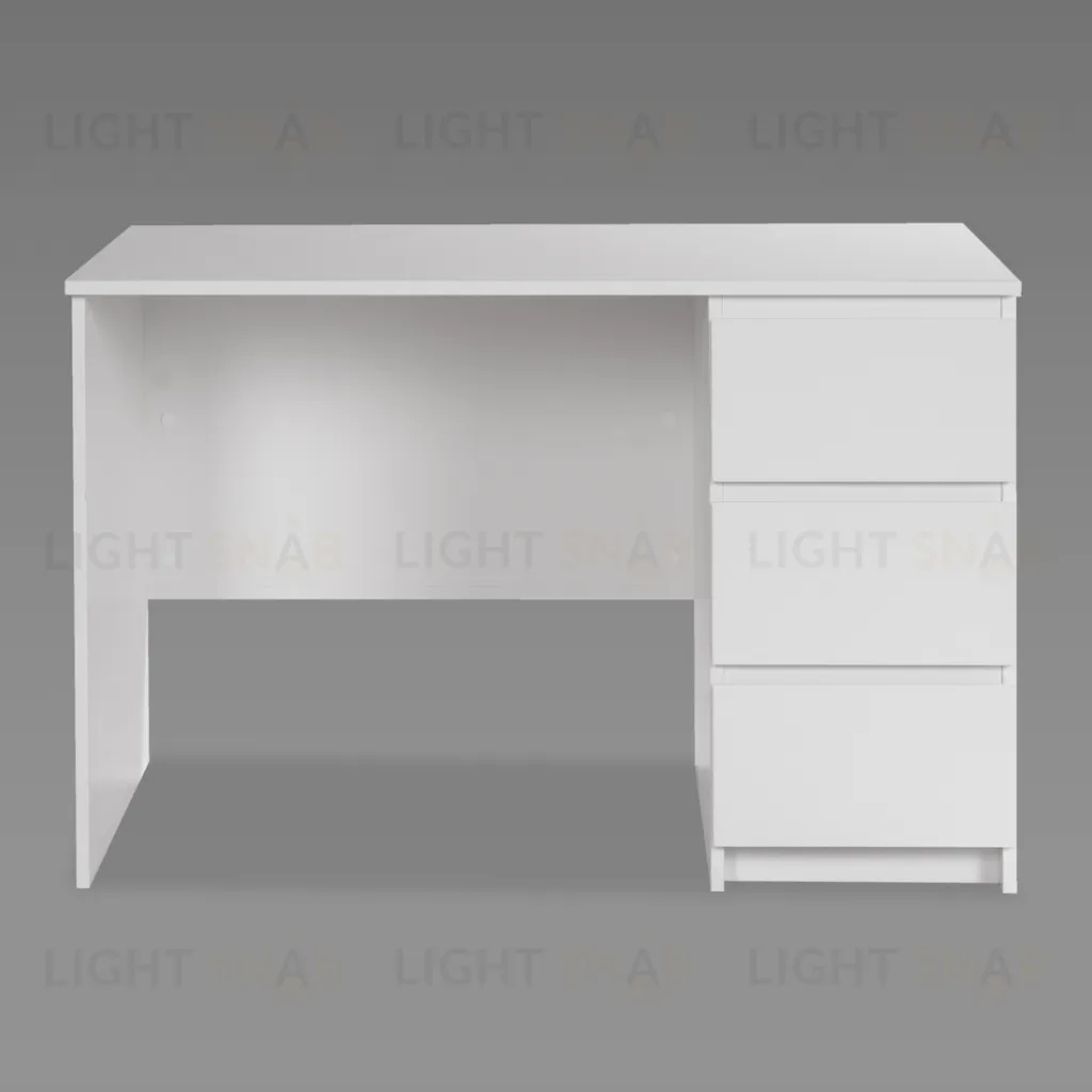 Стол КАСТОР письменный однотумбовый с тремя ящиками, цвет белый 2.03.06.090.1