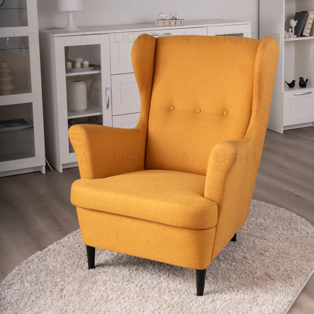 Кресло для отдыха Вало жёто-оранжевый, ткань рогожка VALACH TW10