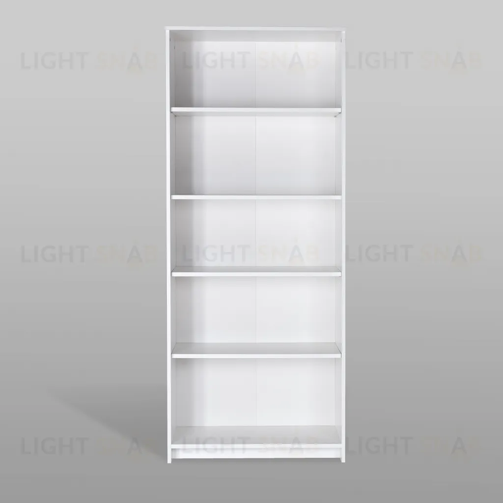 Стеллаж СИРИУС широкий, с пятью полками, цвет белый 2.02.07.120.1