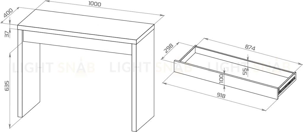 Стол косметический Энкель 100 белый S00852