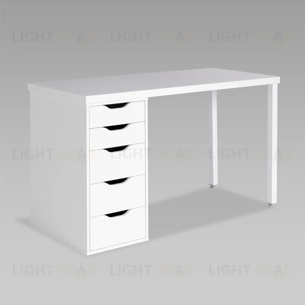 Стол письменный Ингар белый,120x75, с одной тумбой S00432