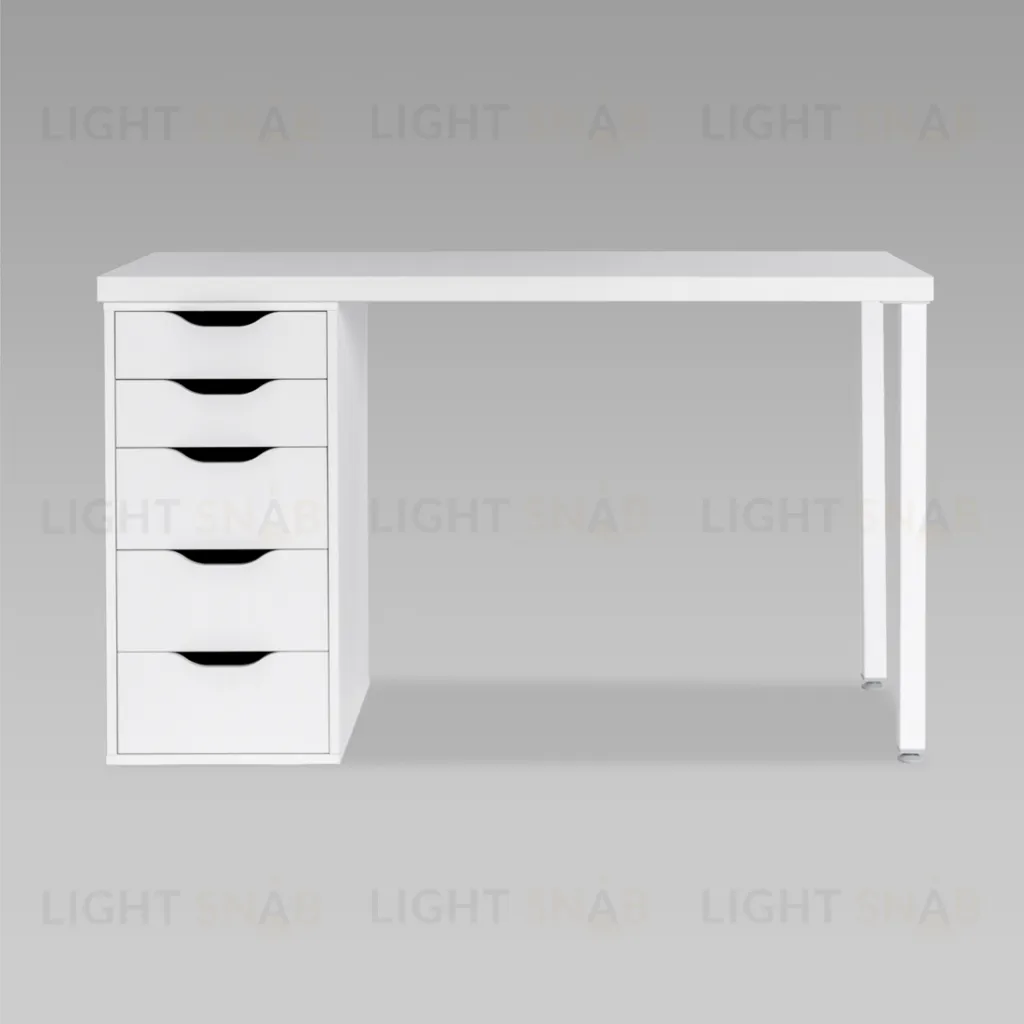 Стол письменный Ингар белый,120x75, с одной тумбой S00432