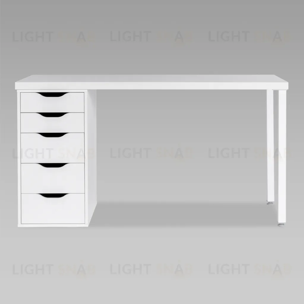 Стол письменный Ингар белый, 140x75, с одной тумбой S00456