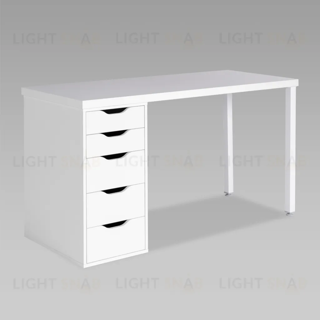 Стол письменный Ингар белый, 140x75, с одной тумбой S00456