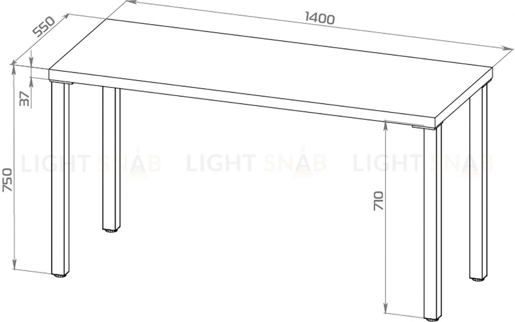 Стол письменный Ингар 2/ТТ 140x75x55, дуб беленый/белый S00913