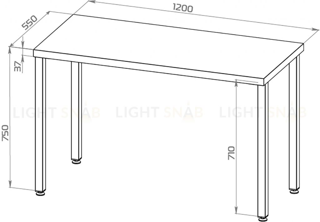 Стол письменный Ингар 1/ТТ 120x75x55, дуб беленый/белый S00890