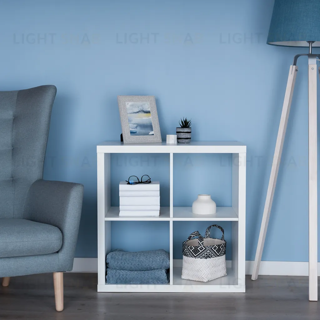 Стеллаж Фора 4, квадратной формы с четырьми открытыми ячейками, тамбурат, цвет белый S00029