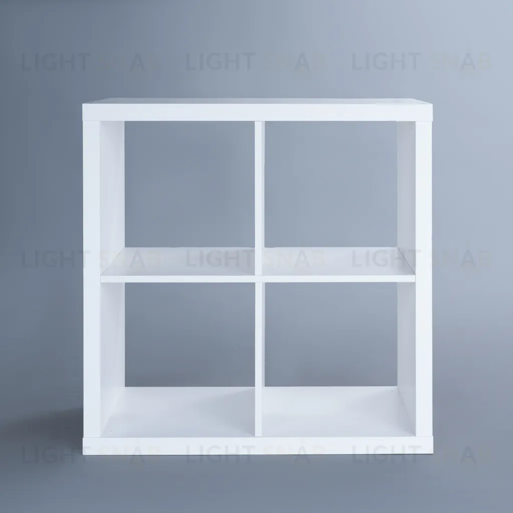 Стеллаж Фора 4, квадратной формы с четырьми открытыми ячейками, тамбурат, цвет белый S00029